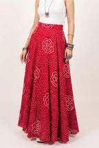 Red Ethnic Printed Skirt