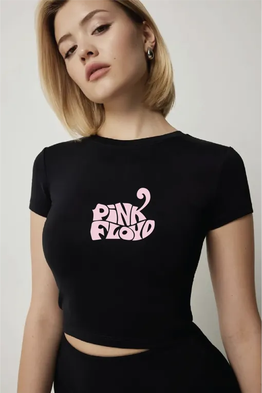 Black Typography Crew Neck Tshirt