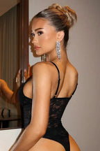 Black Lace Vneck Bodysuit