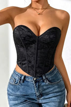 Black Brocade Corset Top