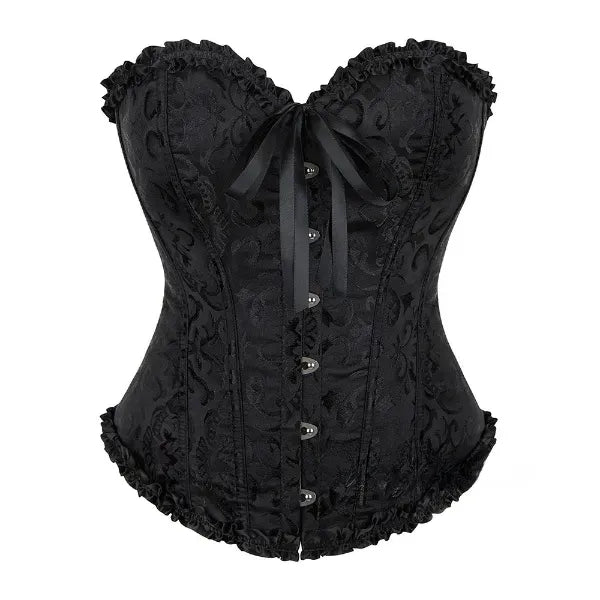 Black Ethnic Motif Corset Top