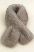 Beige Fur Winter Scarf