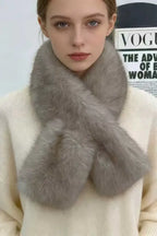 Beige Fur Winter Scarf