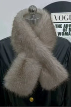 Beige Fur Winter Scarf