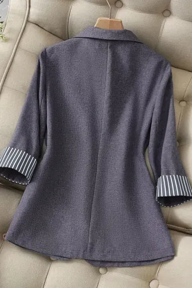 Grey Lapel Collar Blazer