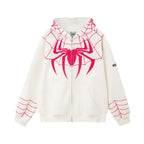 Viral Web Embroidered Zipper Hoodie
