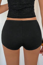 Black Mid-Rise Bodycon Mini Skort