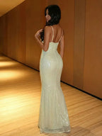 Off White Maxi Mermaid Dress