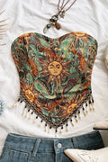Multi-Colour Bohemian Tube Crop Top