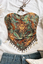 Multi-Colour Bohemian Tube Crop Top