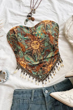 Multi-Colour Bohemian Tube Crop Top