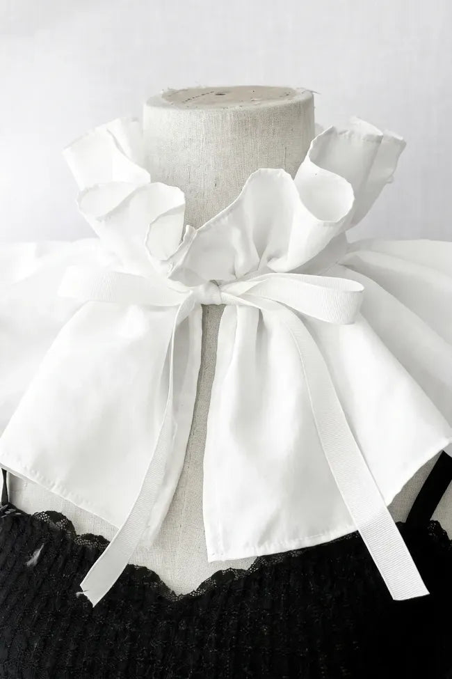 White Solid Detachable Collar