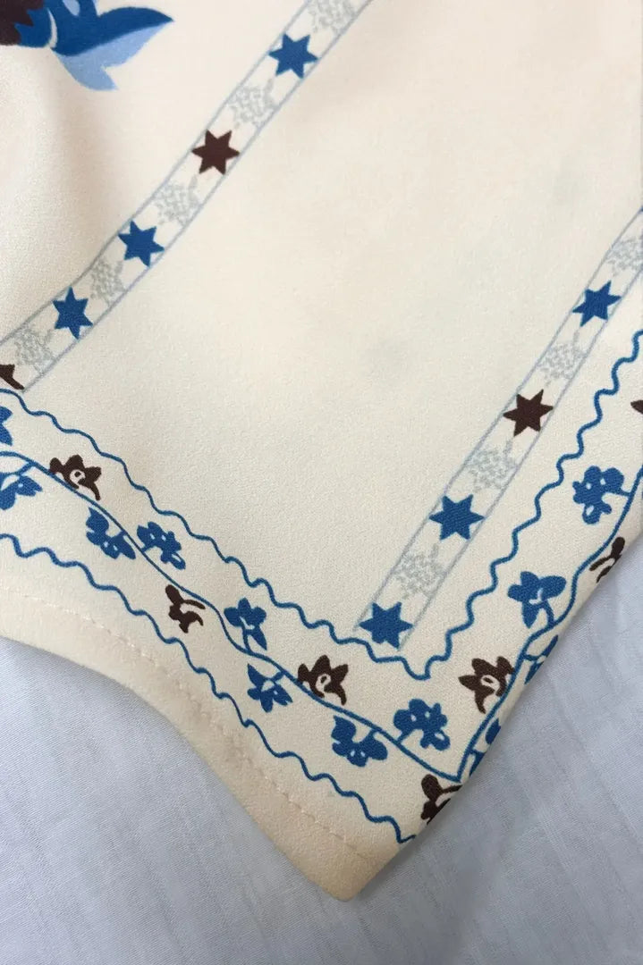 Biege Embroidered Buttoned Top
