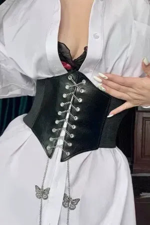 Black Butterfly Corset Belt
