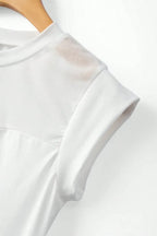 White Solid Crew Neck Bodysuit