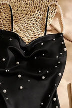Black Pearl Embellished Asymmetric Top