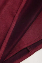 Wine Solid High Rise Mini Skirt