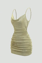 Sage Ruched Bodycon Mini Dress