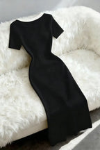 Black V-Neck Buttoned Maxi Dress