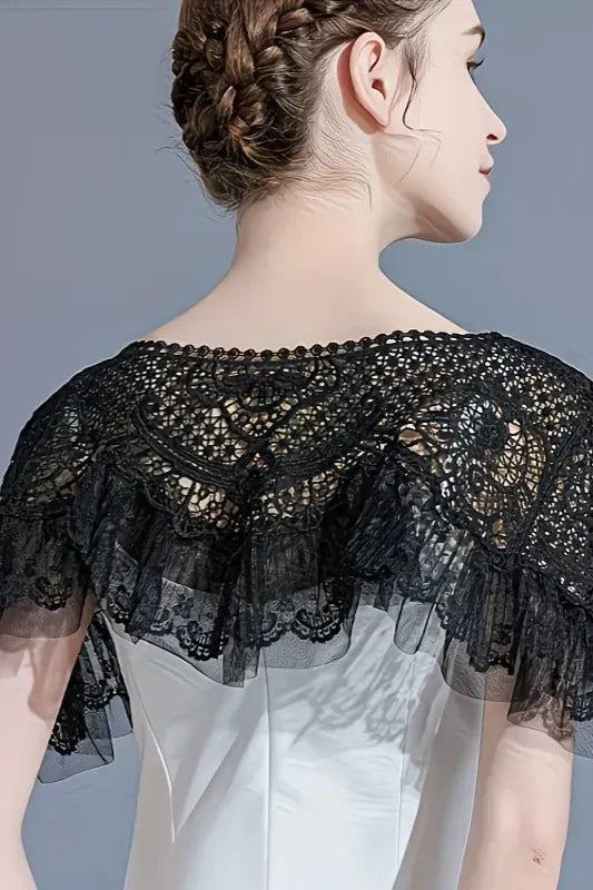 Black Lace Detachable Cape