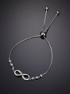 Silver-Plated Crystals Studded Wraparound Bracelet