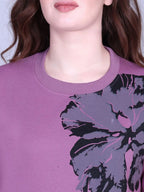 Women Round Neck Floral Printed Sweatshirt