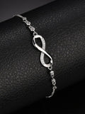 Silver-Plated Crystals Studded Wraparound Bracelet