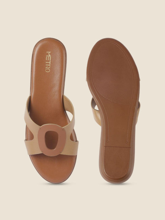 Women Colourblocked Open Toe Flats