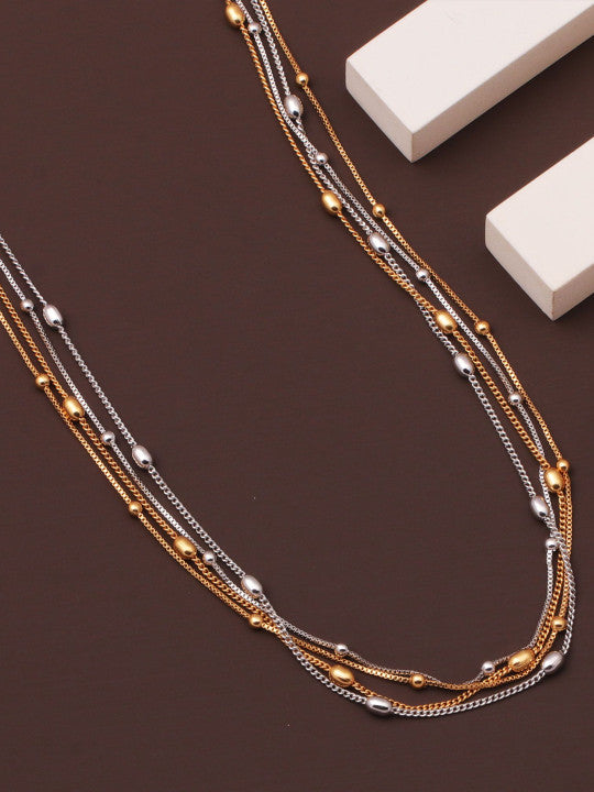 Unisex Brass-Plated Layered Chain