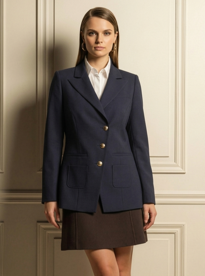 Notched Lapel Single Breasted Blazer