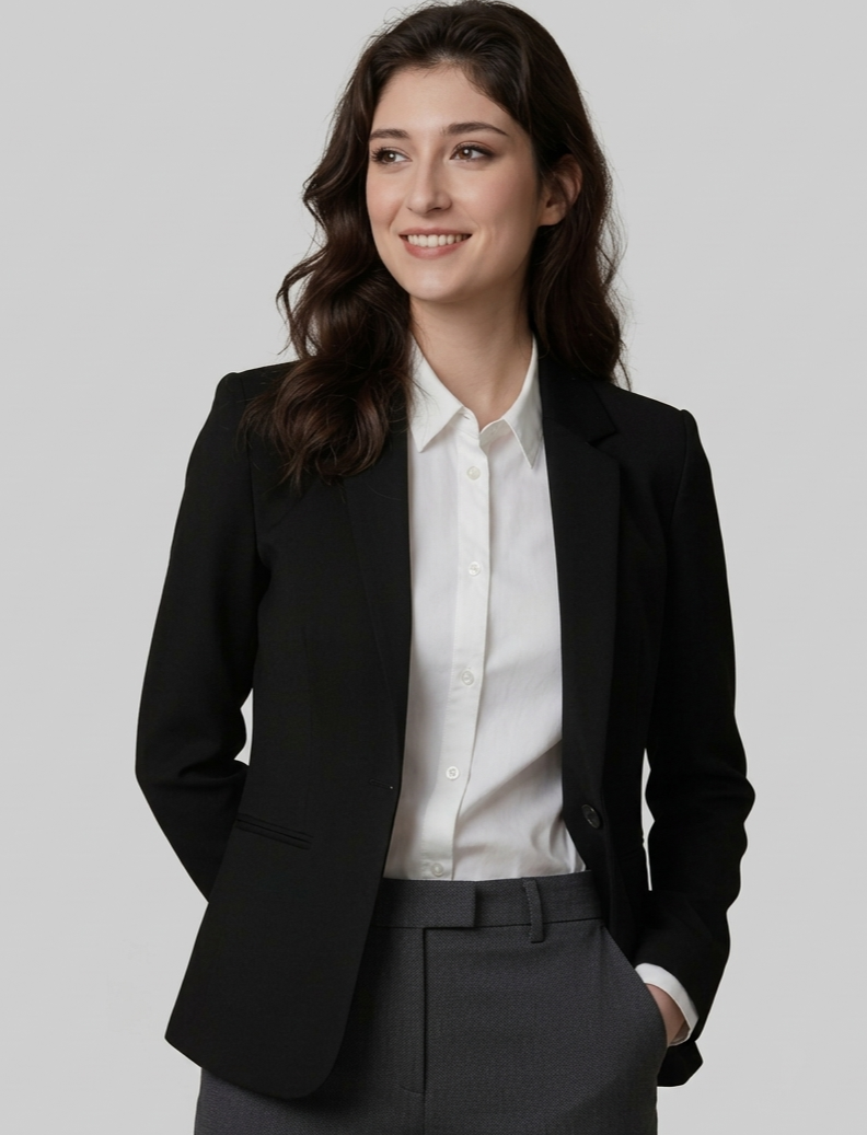 Notched Lapel Single-Breasted Casual Blazers