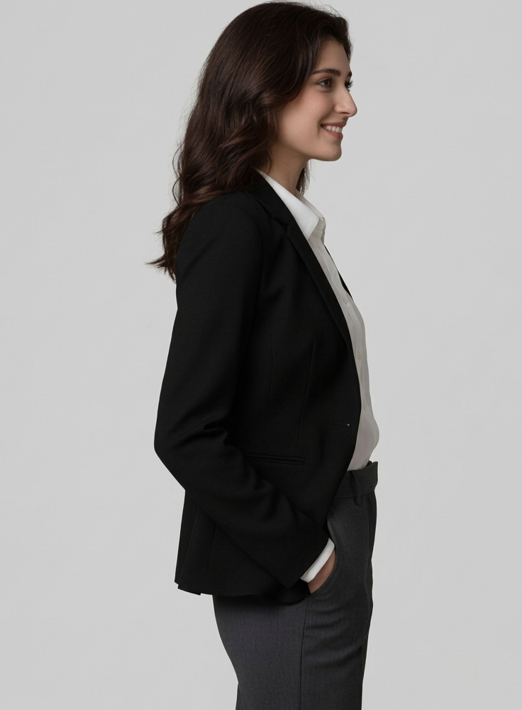 Notched Lapel Single-Breasted Casual Blazers
