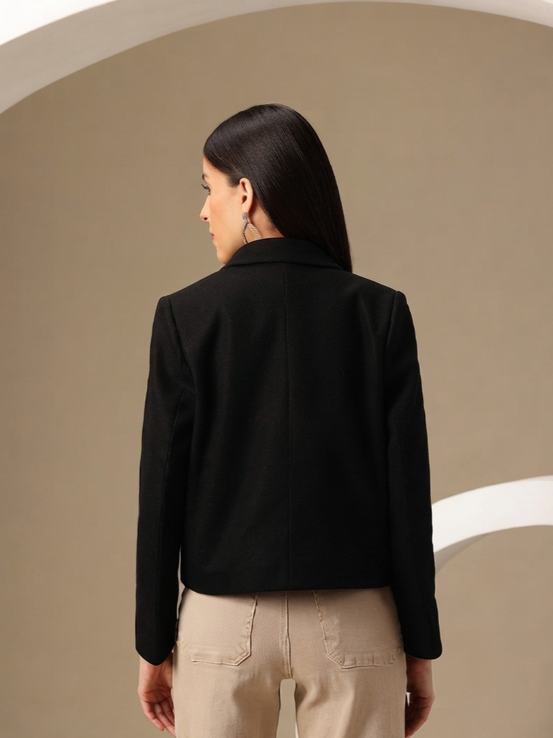Notched Lapel Double Breasted Blazer