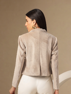 Corduroy Double Breasted Crop Casual Blazers