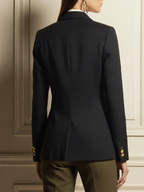 Notched-Lapel Collar Double-Breasted Blazer