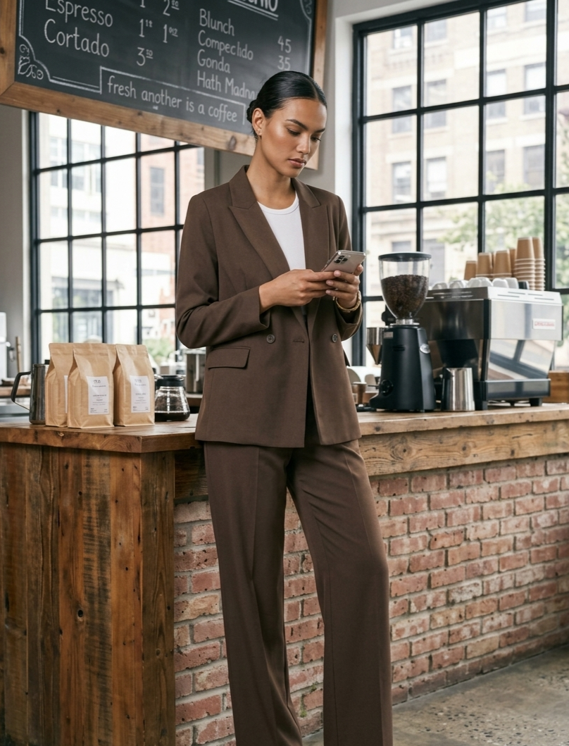 Relaxed-Fit Double Breasted Semiformal Blazer