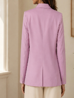 Cotton Notched Lapel Single-Breasted Blazers