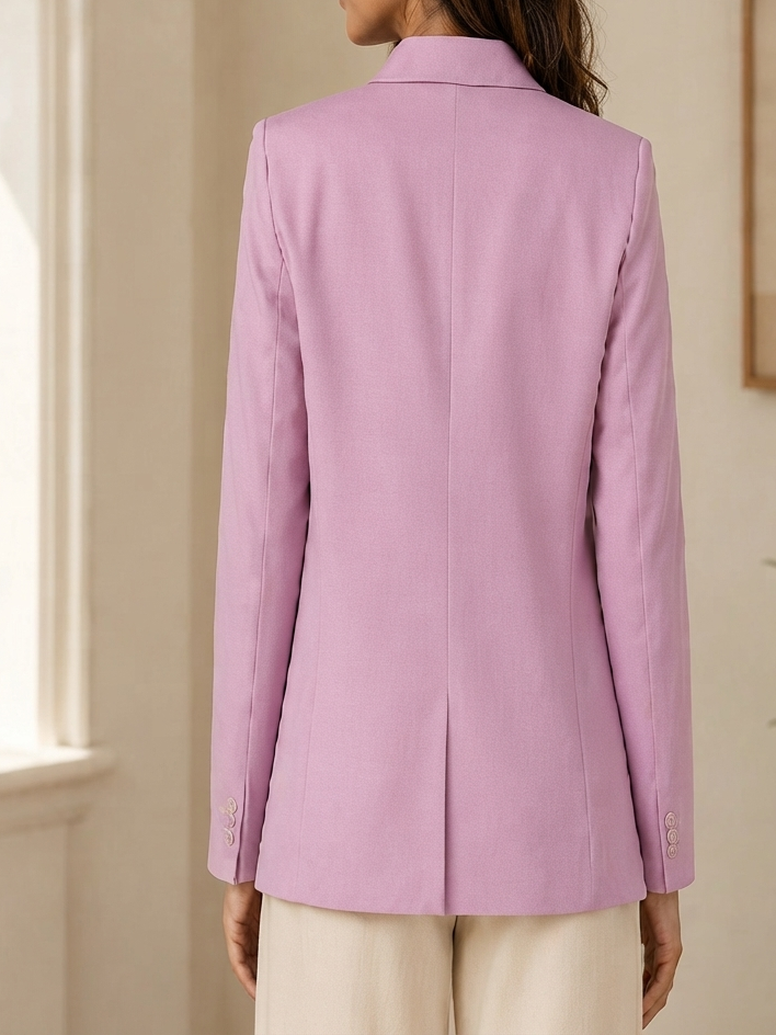 Cotton Notched Lapel Single-Breasted Blazers