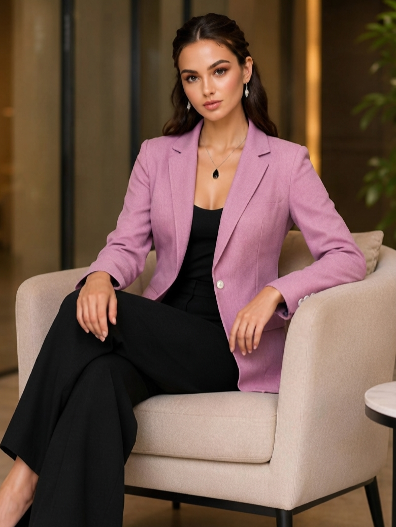 Cotton Notched Lapel Single-Breasted Blazers