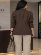Women Notched Lapel Single-Breasted Blazers