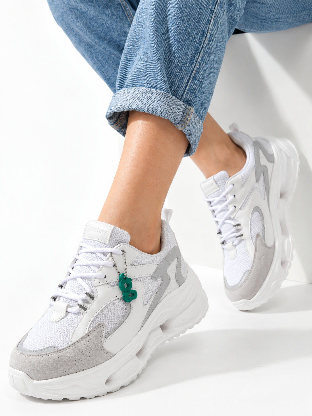 Women Lace-Up Chunky Sole Sneakers