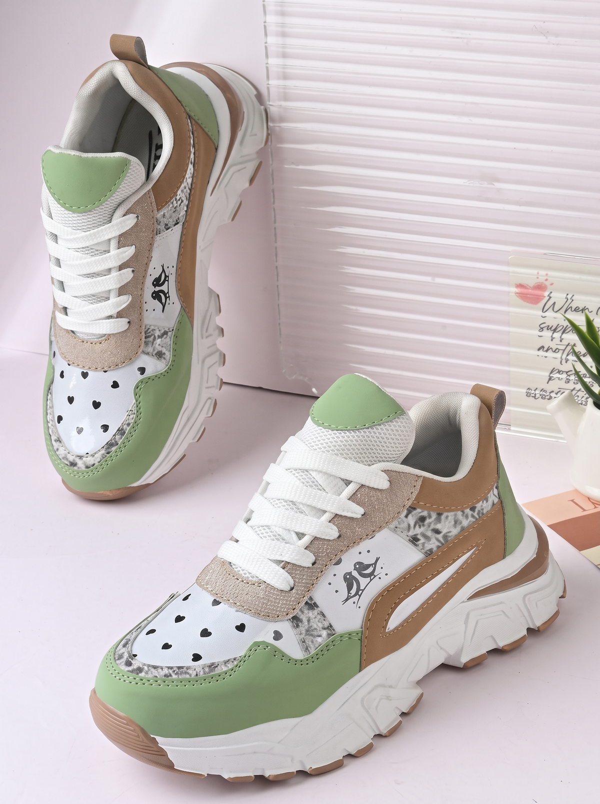 Women Colourblocked Lace-Up Casual Sneakers