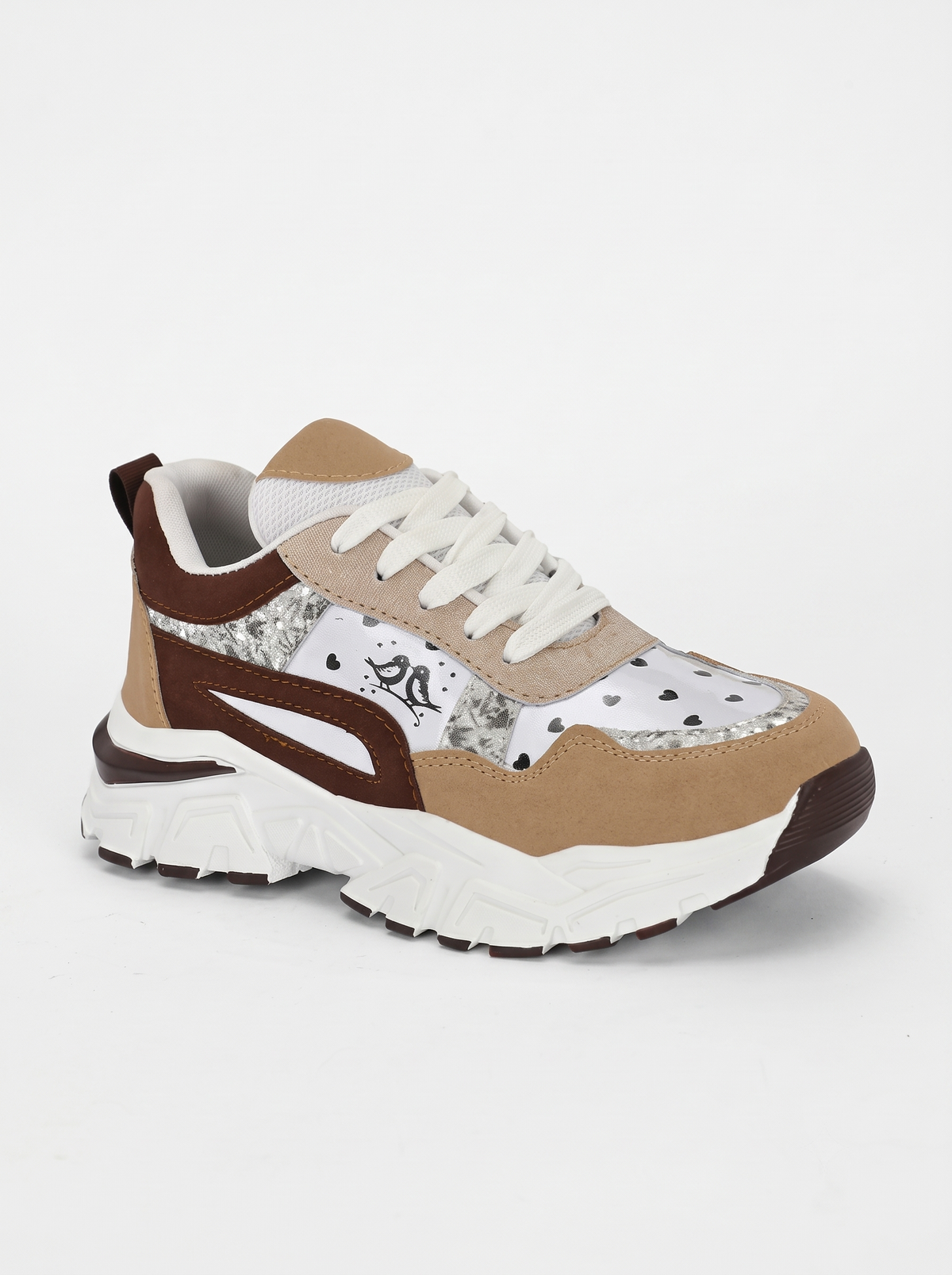 Women Colourblocked Lace-Ups Chunky Sole Sneakers