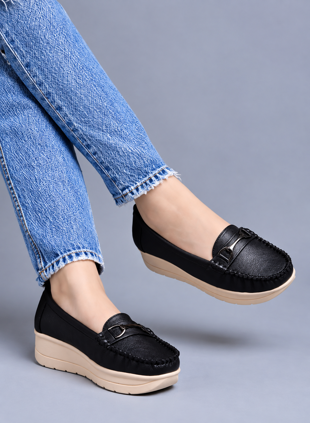 Women Western Embellished Slip-On Loafers