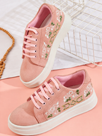 Women Printed Suede Sneakers