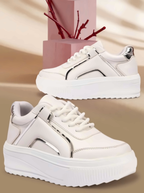 Women Round Toe Lace-Ups Lightweight Sneakers