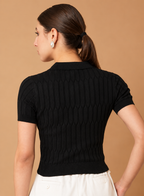 Ribbed Cotton Fitted Crop Top
