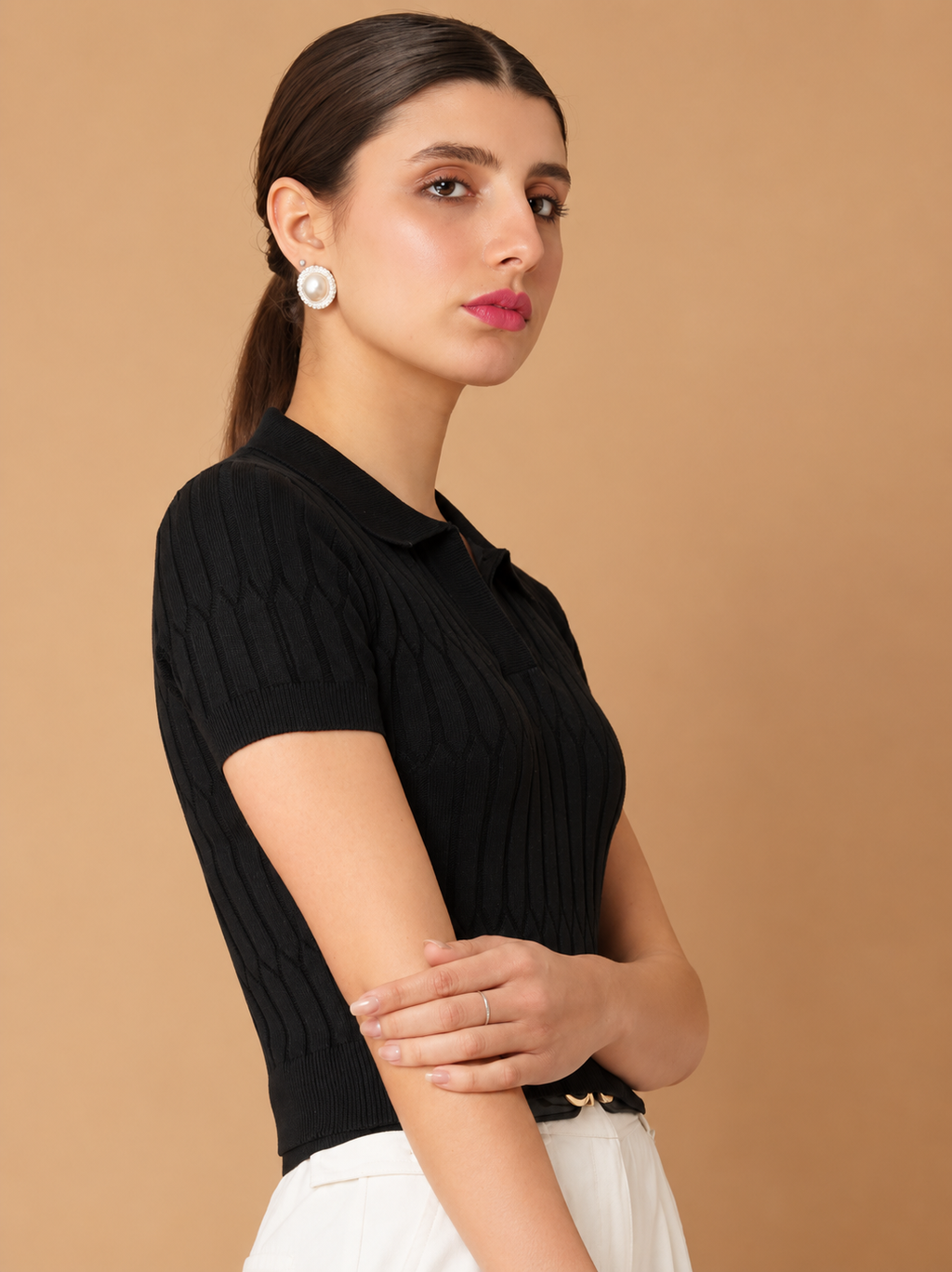 Ribbed Cotton Fitted Crop Top