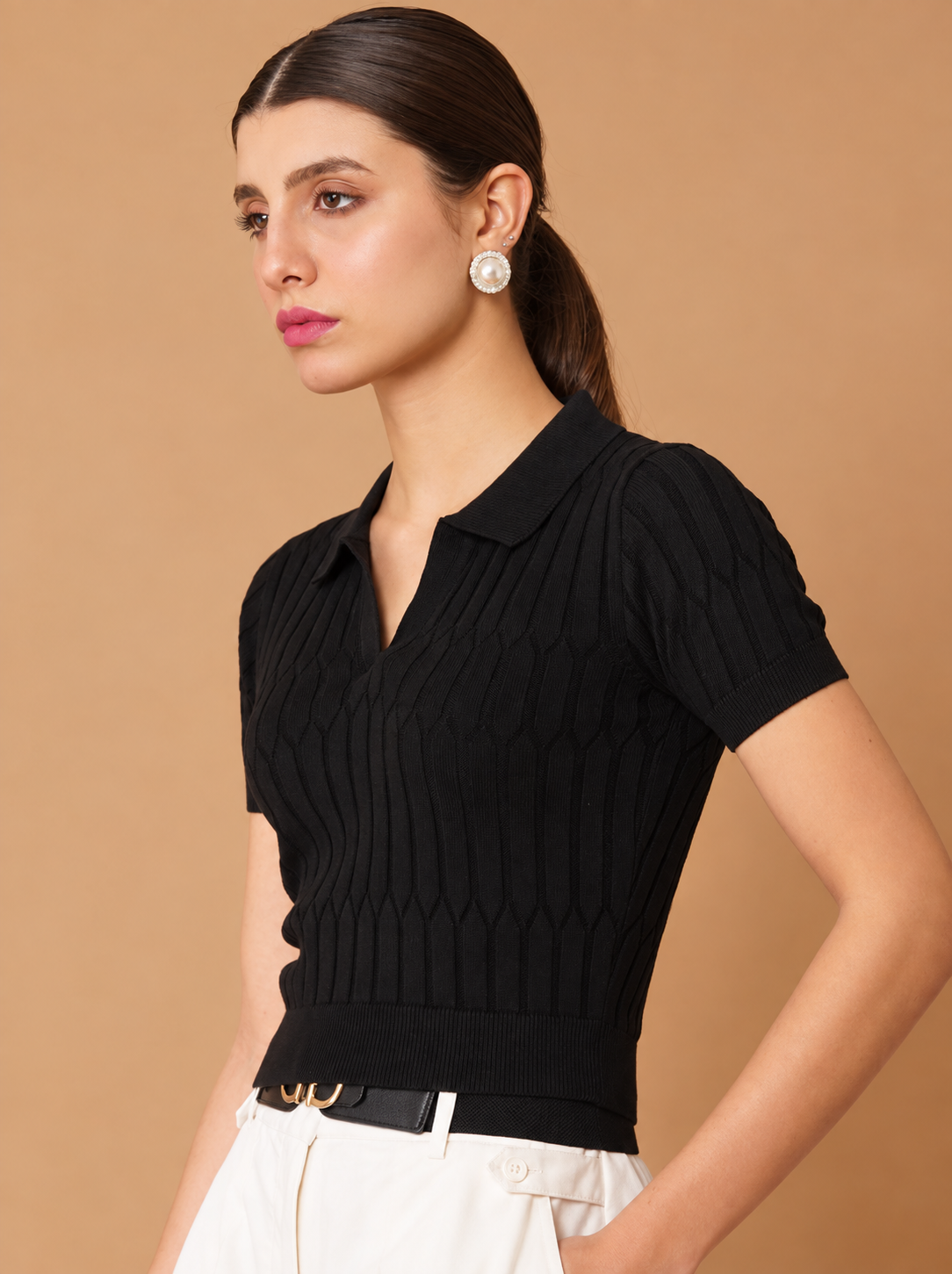 Ribbed Cotton Fitted Crop Top