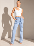 Rhinestone-Strap Cutout Crop Top